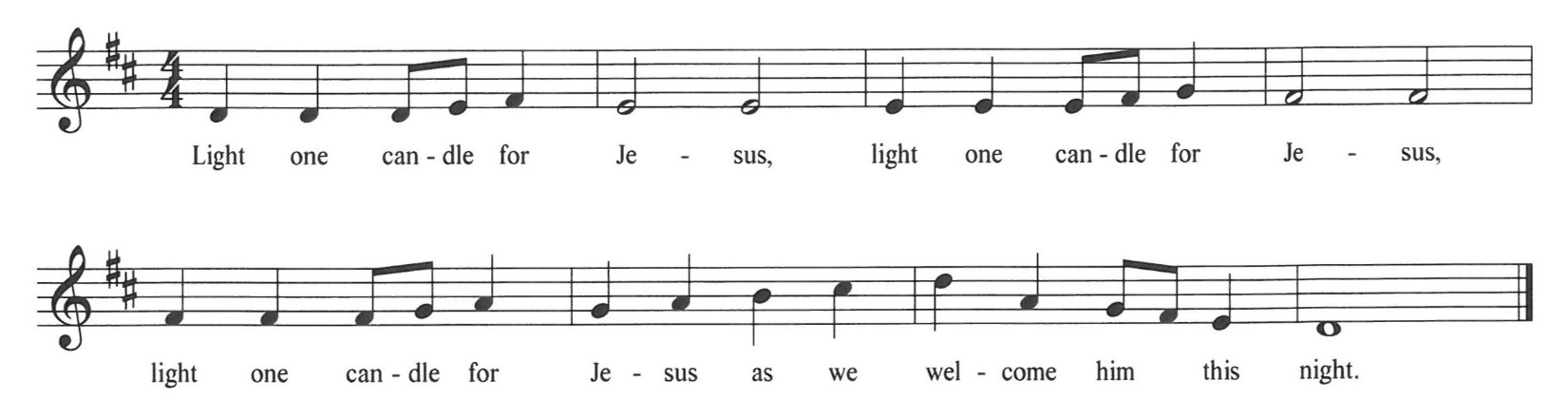 A sheet music with notes Description automatically generated